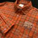 超级好看多巴胺刺绣格子衬衫 男潮牌宽松桔色橙色衬衣女长袖 上衣薄