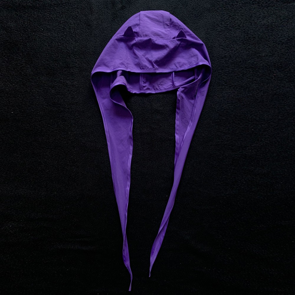 紫色高级感包头帽潮牌帽子男女绑带头巾好好看领结领巾手巾披肩薄