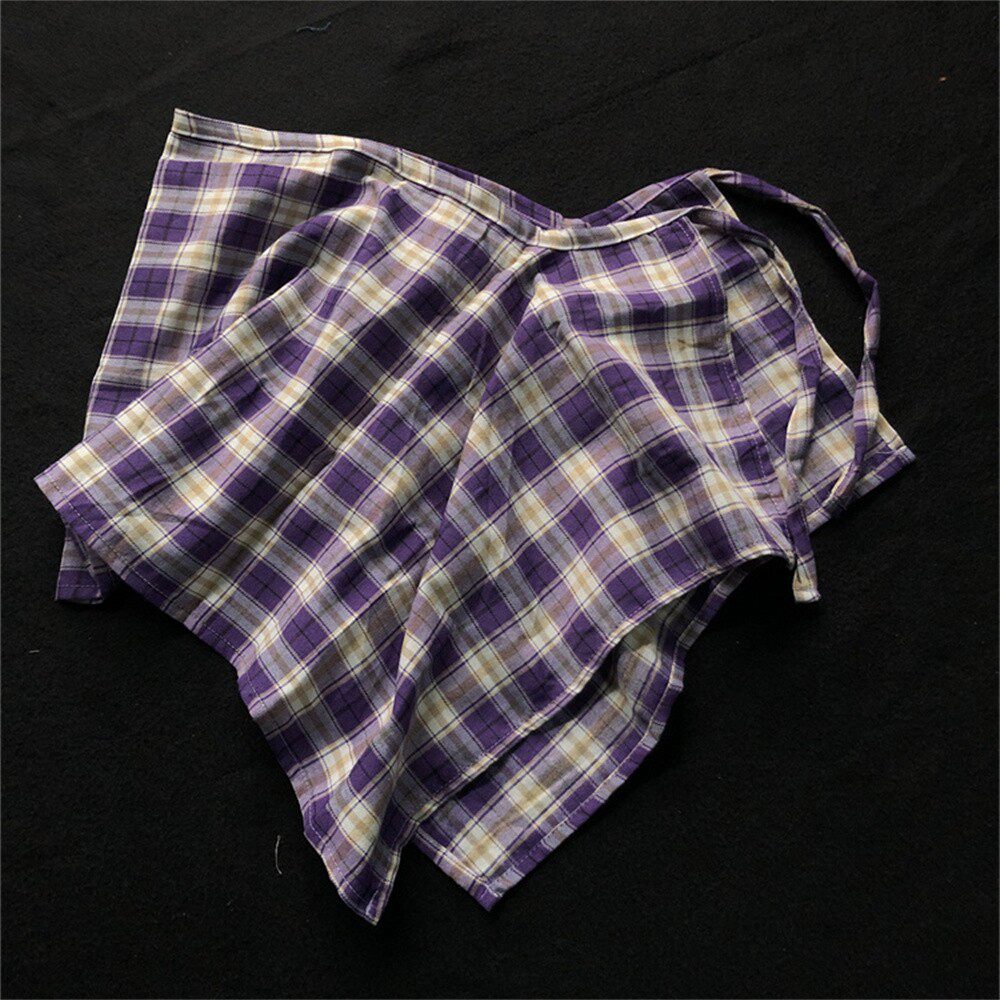 紫色格子屁帘高级感叠穿街舞腰间配饰腰部腰巾腰环腰封男女下摆潮