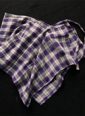 紫色格子屁帘高级感叠穿街舞腰间配饰腰部腰巾腰环腰封男女下摆潮