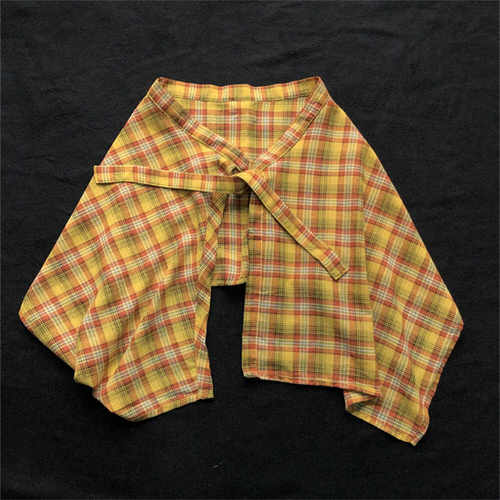 2026新款屁帘女下摆美式复古黄色格子遮臀春夏衬衫叠穿神器衬衣男