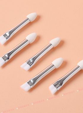 便携迷你卧蚕刷超小短杆斜角眉刷卧蚕下至细节晕染海绵双头可入盒