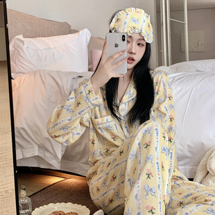 欧若拉睡衣女【多巴胺碎花】秋冬温柔甜美磨毛棉长袖长裤家居服