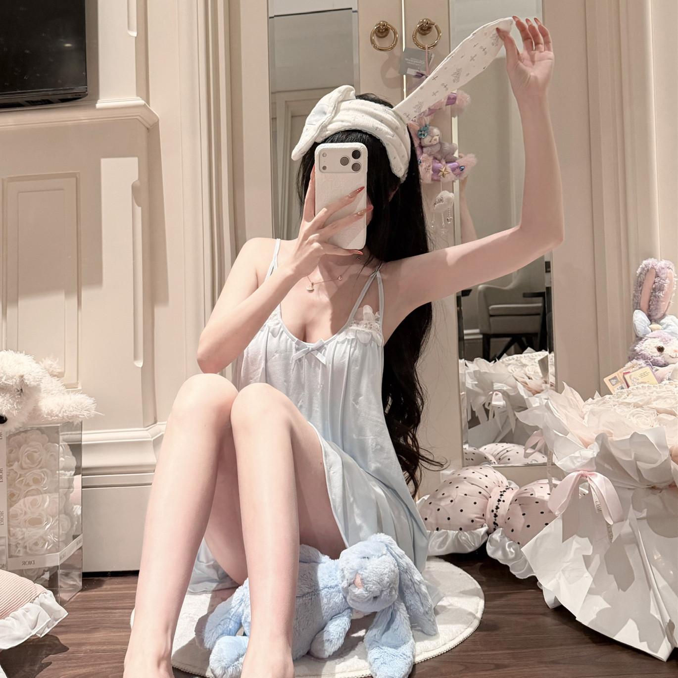 欧若拉睡衣女【清甜撩人】春夏针织提花纯欲法式度假游吊带睡裙