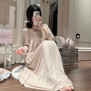 复古优雅高级感莫代尔长款 早春法式 睡裙 落日信笺 欧若拉睡衣女