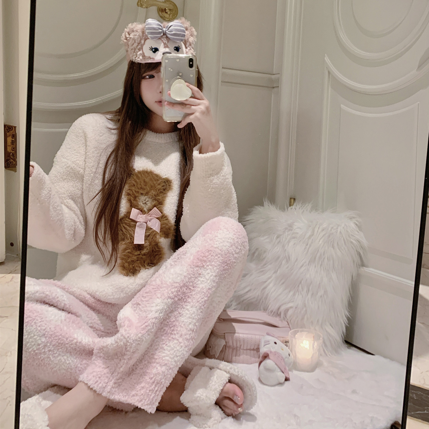 甜美可爱软绵绵保暖两件套家居服