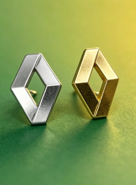 Renault Brooch 轻奢菱形胸针亮金亮银｜Renault西装徽章