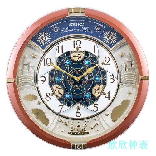 精工个性风欧式音乐报时石英挂钟