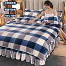 加厚双面牛奶绒被套180x200x230被罩1.5米珊瑚绒床单三件套法兰绒