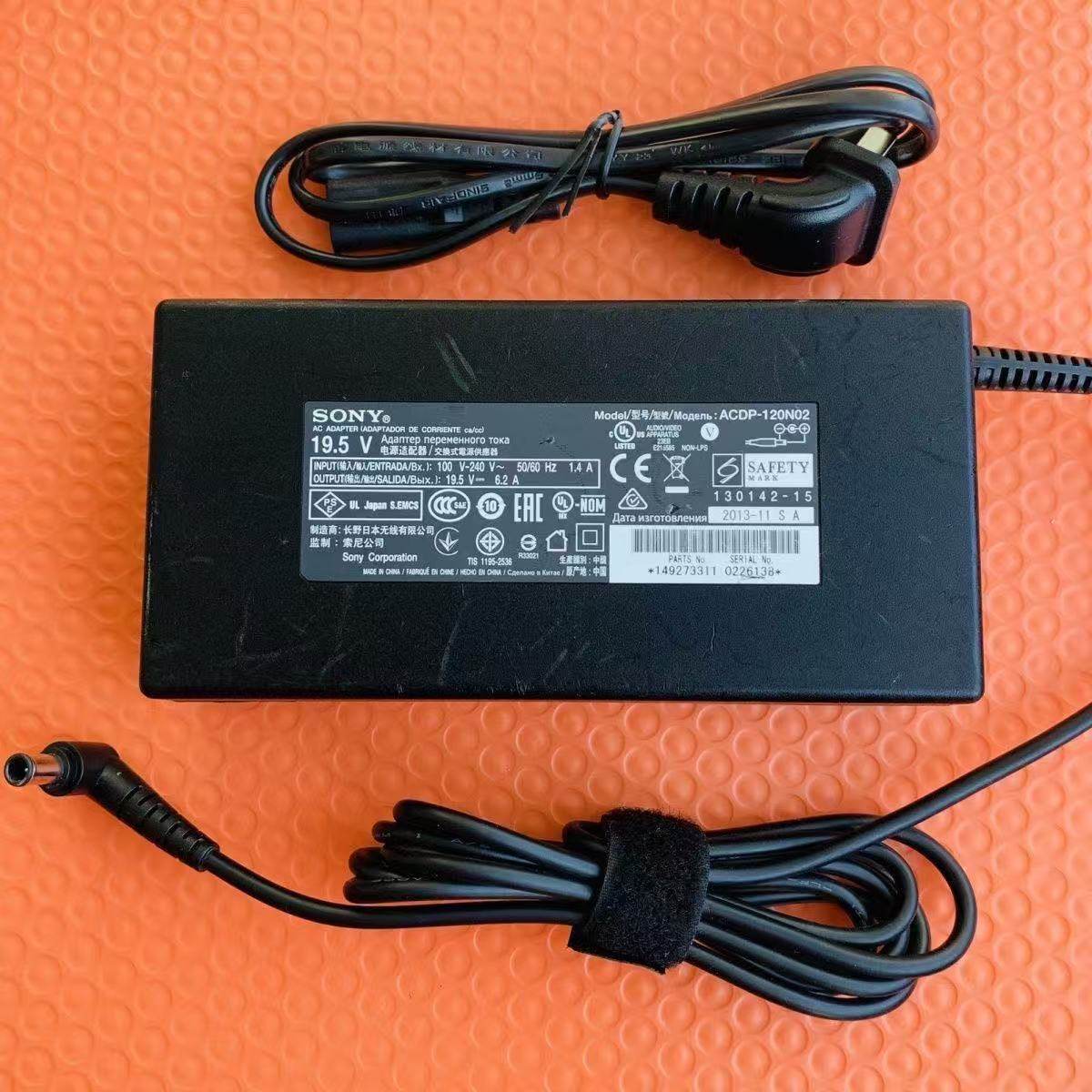 库存原装索尼19.5V6.2A电视机电源适配器充电器电源线120W送线