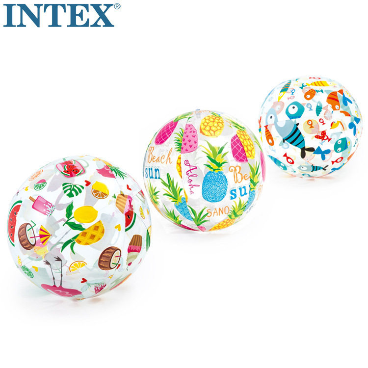 INTEX充气球沙滩球儿童早教游泳水球塑料球水上玩具彩色球海洋球