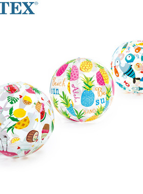 INTEX充气球沙滩球儿童早教游泳水球塑料球水上玩具彩色球海洋球