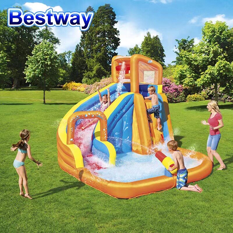 Bestway53301 53349小型水上滑梯 户外儿童跳跳床戏水滑梯游乐场