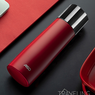 爱仕达畅饮杯带杯盖大容量304钢运动直筒杯男女学生杯一键出水