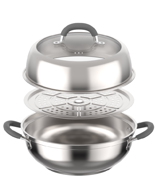 爱仕达知味·不锈钢火锅蒸zs28e5q蒸锅28cm/5.1l多用锅电磁炉通用