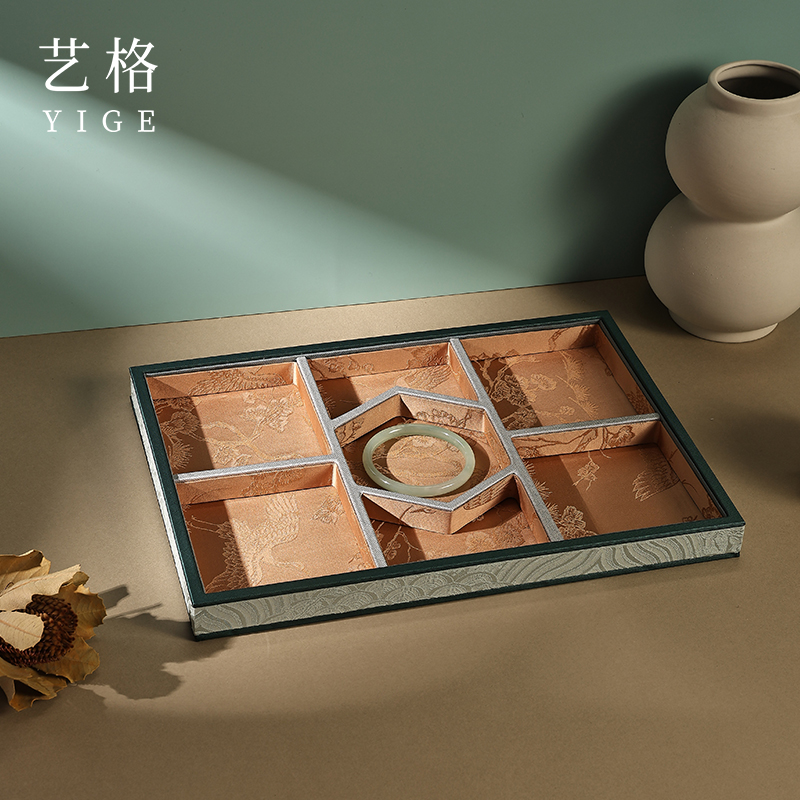 轻奢复古饰品收纳文玩玉石展示盒