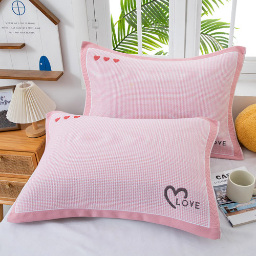 糖果纯棉枕巾一对高档家用单人