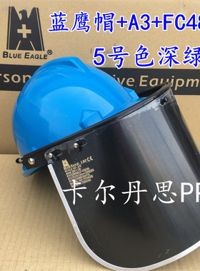 蓝鹰电焊面屏防紫外线防火花喷溅防UV防强光头盔式面罩A2+FC48G3