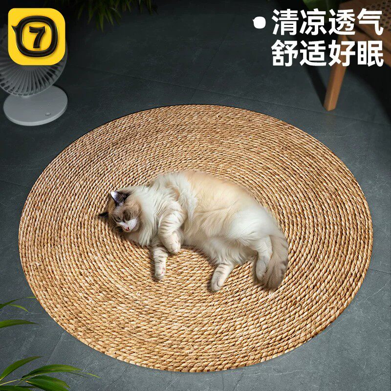 蒲草猫窝猫抓板大号剑麻垫耐磨耐抓不掉屑猫咪磨爪夏季藤编猫睡垫