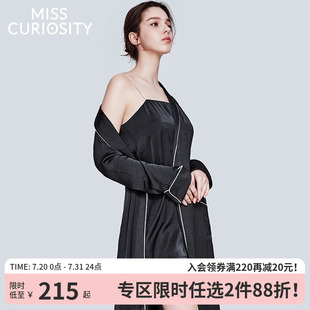 可外穿秋冬睡觉穿性感纯欲浴袍网红家居服 好奇蜜斯睡袍女睡衣长袖