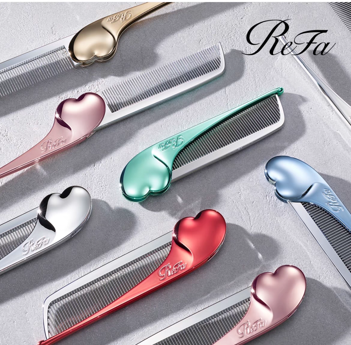 thumbnail for Japan Refa 2025 new product love folding portable comb fine-toothed shape bangs to remove static electricity and not easy to mess up