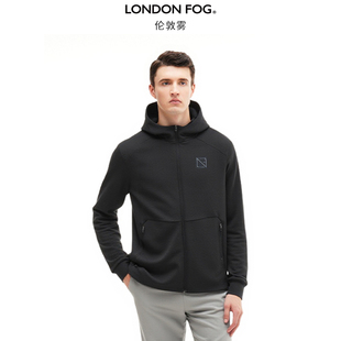 伦敦雾秋季新款男士连帽外套休闲商务通勤简约长袖运动合身夹克男