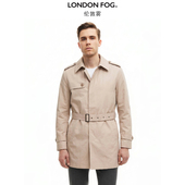 伦敦雾男士 商务休闲街头英伦风单排扣中长风衣款 纯色简约多色外套