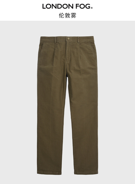 伦敦雾秋冬新款英伦风男士休闲裤商务全棉纯色磨毛直筒舒适裤子