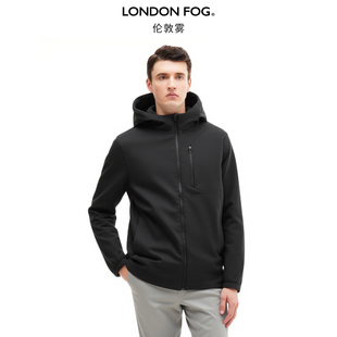 伦敦雾秋季新款软壳连帽男外套简约商务通勤开衫舒适百搭时尚合身