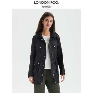 伦敦雾休闲外套女士春季新款商务高级感时尚气质百搭连帽通勤夹克