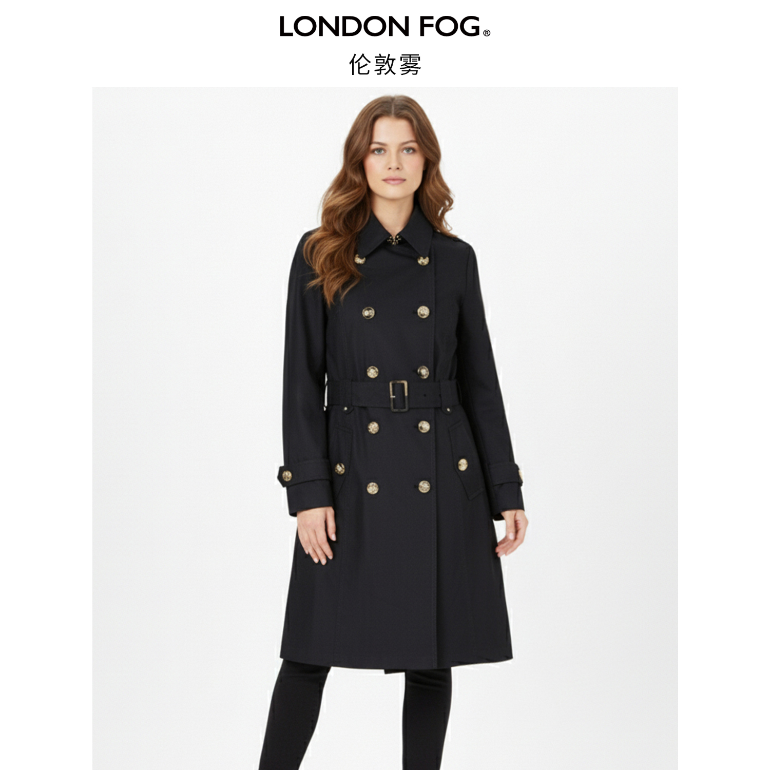 伦敦雾双排扣中长款时尚百搭外套