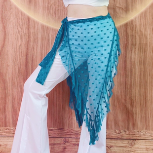 swegal肚皮舞臀巾2025夏季 东方舞波点网纱大三角花边臀巾新手百搭