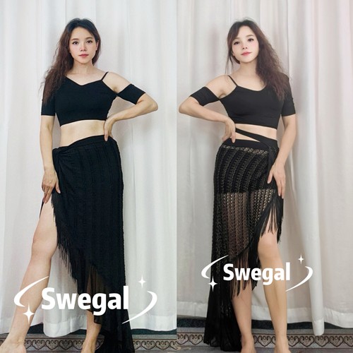 swegal星星网流苏花边臀巾裙