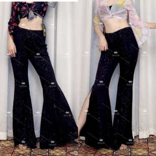 SWEGAL肚皮舞练功服东方舞服装东方舞蹈服撒银大摆裤单裤大码中东