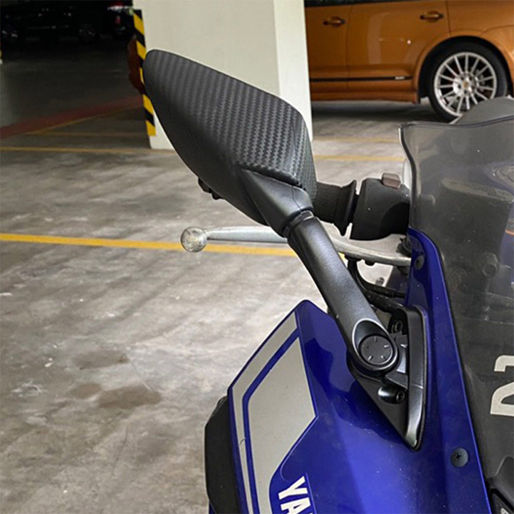 适用于 雅马哈 YZF-R3 R25 改装后视镜 碳纤维纹摩托车倒车镜