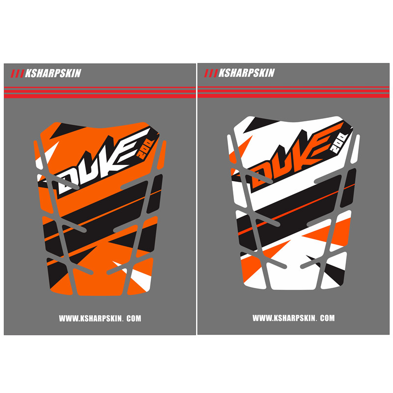 KSHARPSKIN KTM DUKE200 改装油箱贴 3D软胶鱼骨贴 保护贴 贴贴膜