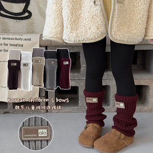 女童打底裤秋冬季外穿竖条纹儿童裤子加绒加厚堆堆袜套撞色连裤袜