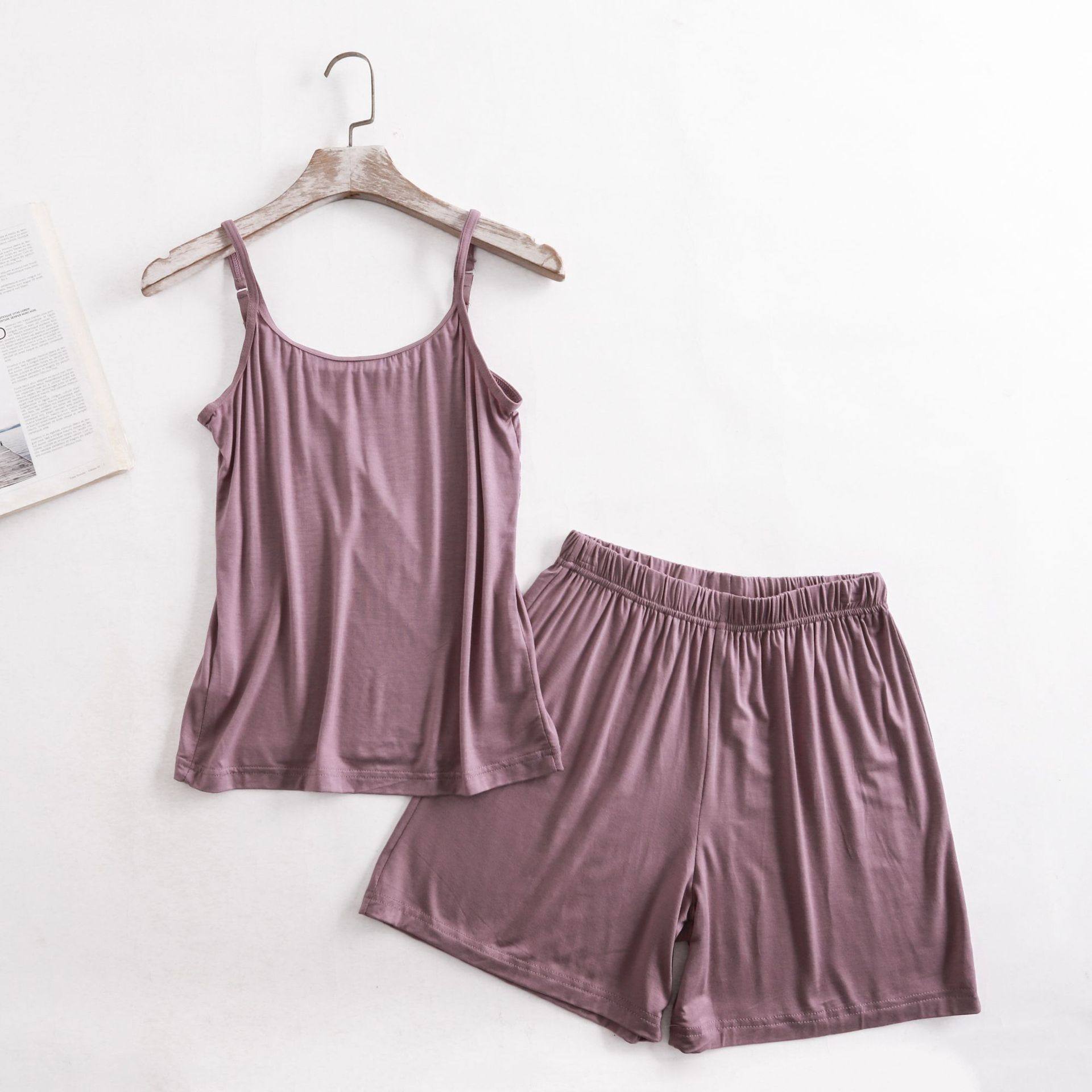 莫代尔女士吊带背心短裤套装宽松睡衣家居服弹力冰丝休闲宽松无袖,女士内衣/男士内衣/家居服,睡衣/家居服套装,淘宝优惠券,粉丝福利购,淘宝优惠卷