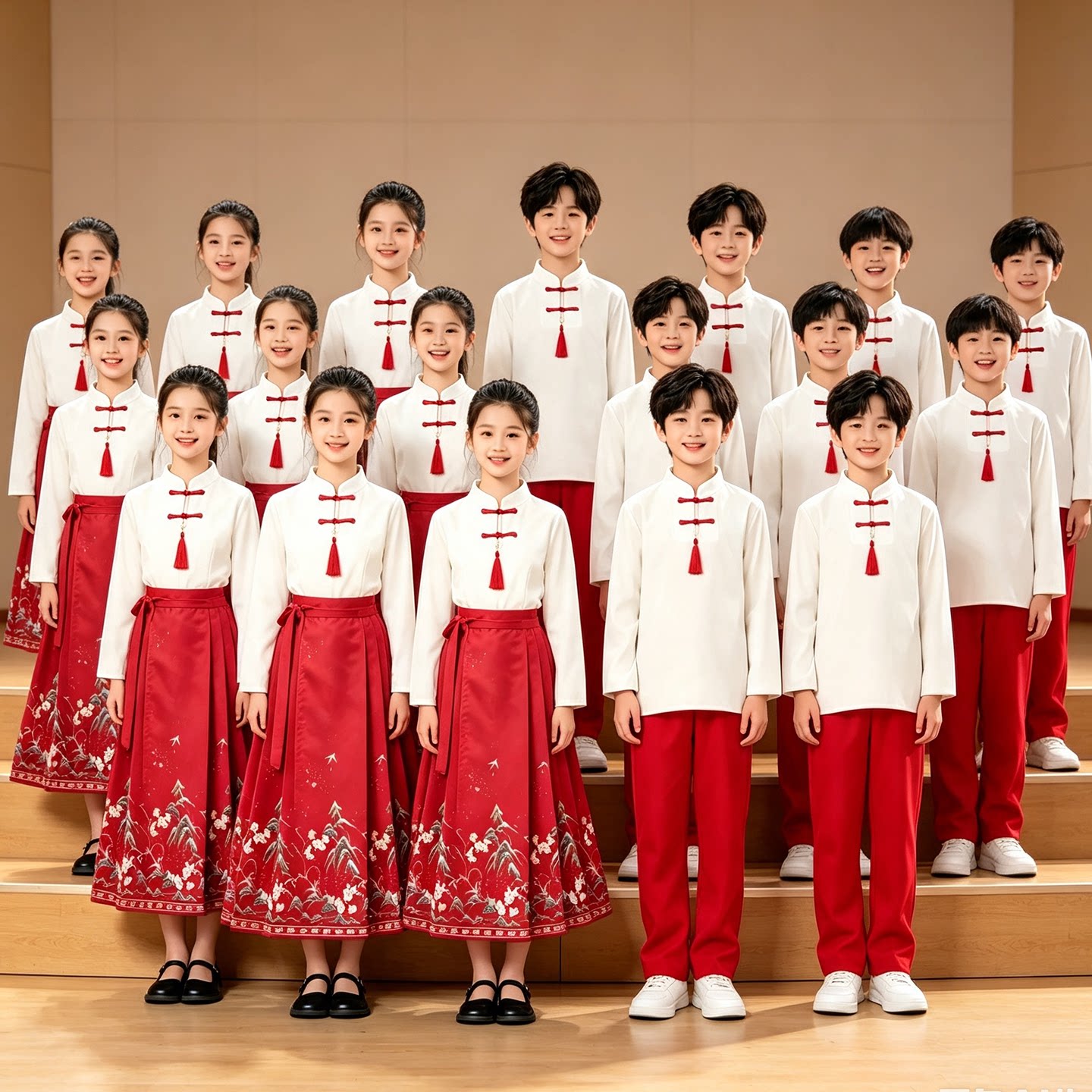 元旦儿童合唱服装演出服男女童礼服中小学生表演诗歌朗诵大合唱团