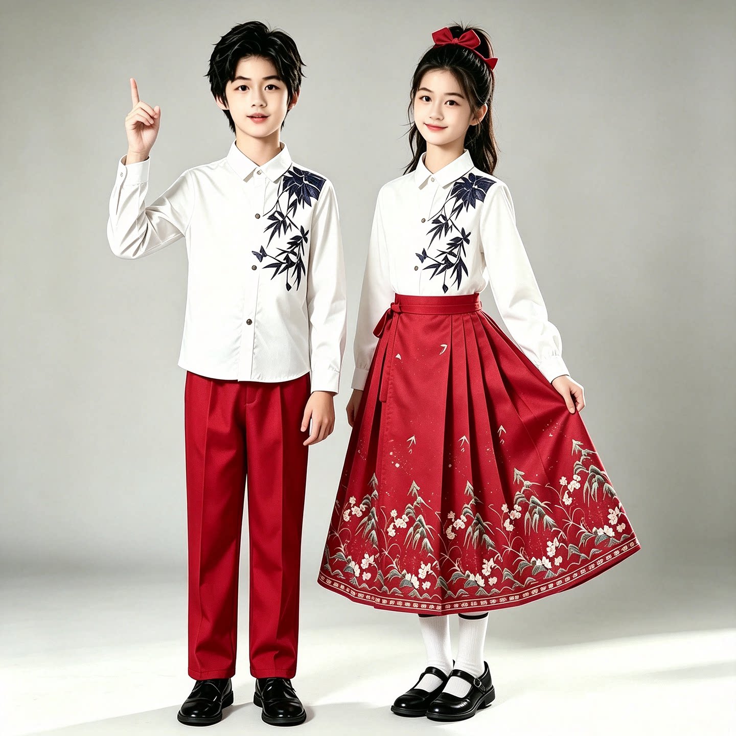 儿童合唱演出服男女童中小学生诗歌朗诵运动会元旦大合唱表演服装