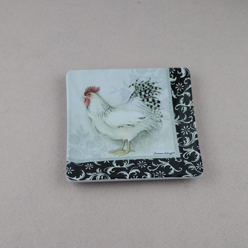 美式乡村风格大公鸡卡通盘蛋糕点心盘餐桌骨碟家用装饰碟