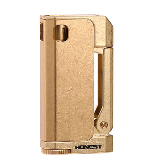 百诚经典纯铜战壕明火煤油打火机创意侧压点火怀旧复古老式防风男