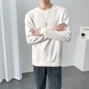 2025秋款 简约设计假两件男士圆领情侣卫衣潮1108#P60，男装卫衣，电商C309