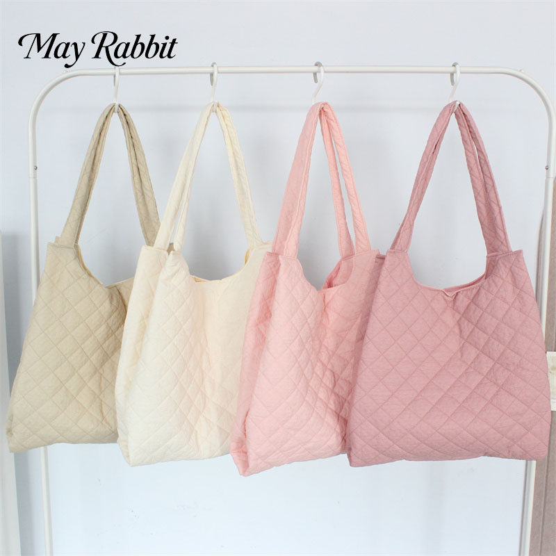 七公主的口袋韩系小清新菱格单肩包便携大容量帆布包时尚绗棉布包,箱包皮具/热销女包/男包,单肩包,淘宝优惠券,粉丝福利购,淘宝优惠卷