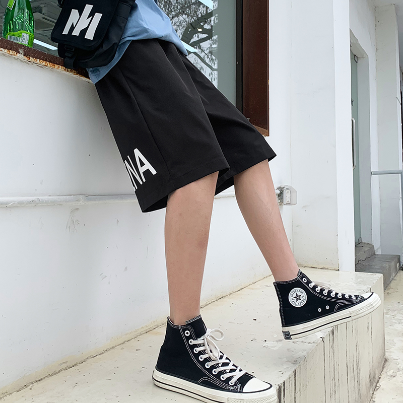 Casual men's sports Korean fashion loose Hong Kong fashion brand Capris