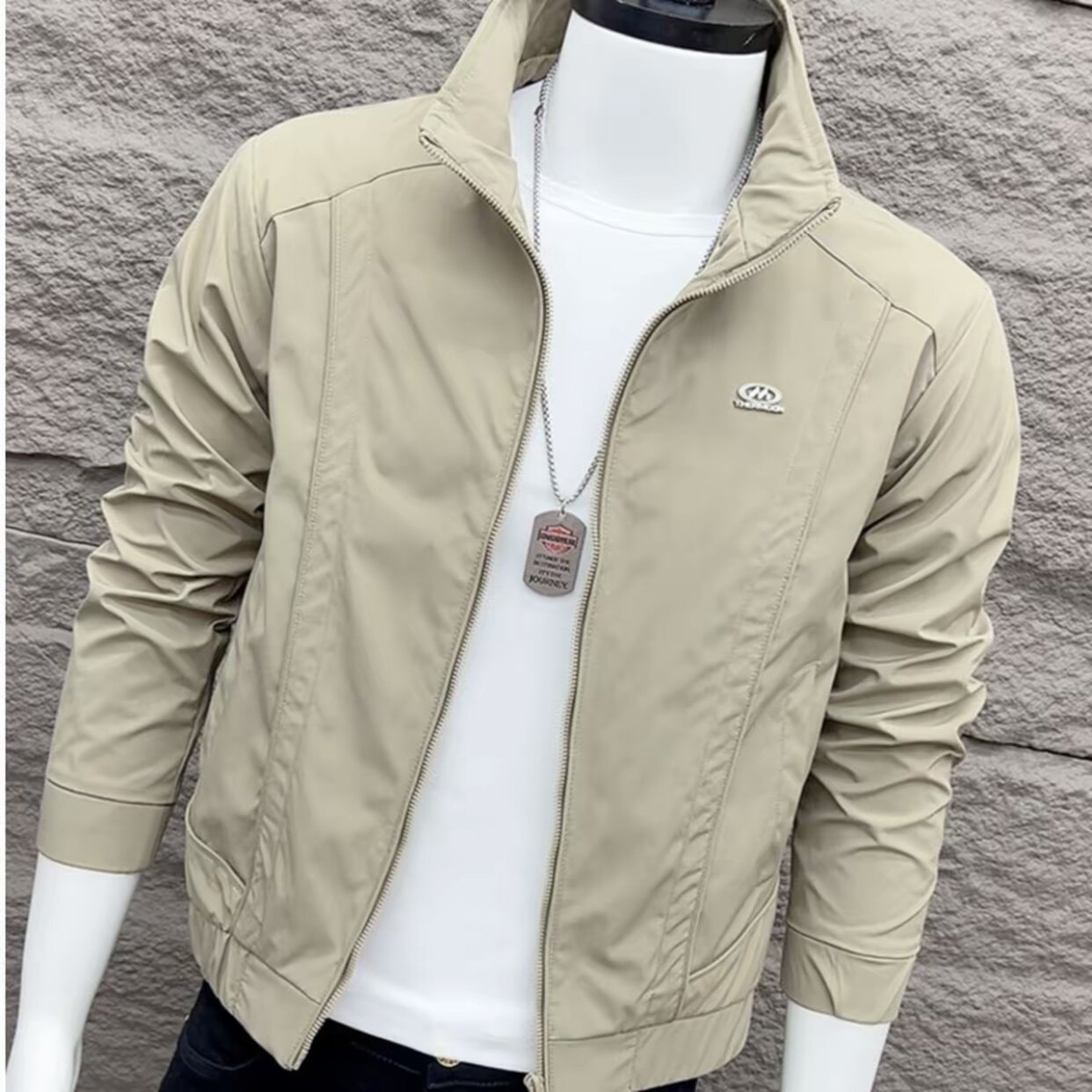 休闲风男士立领夹克修身韩版百搭帅气高级感外套春季夹克外套上新