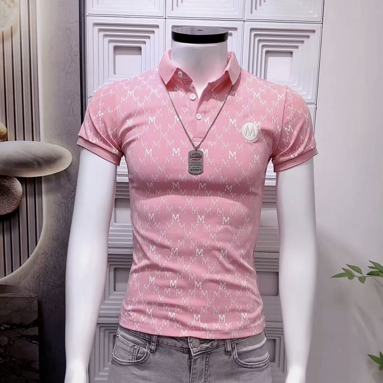 2025新款男士短袖POLO衫夏季时尚韩版修身翻领休闲百搭帅气上衣潮