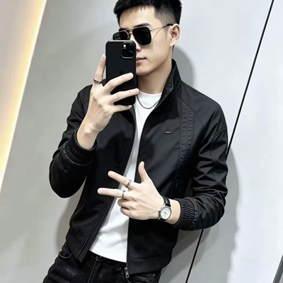 高质量爆款潮流时尚百搭显瘦修身春秋款男士外套休闲帅气夹克外套