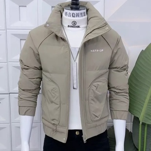 韩版立领棉衣男士冬季加厚修身时尚百搭休闲棉服外套时尚棉服外套