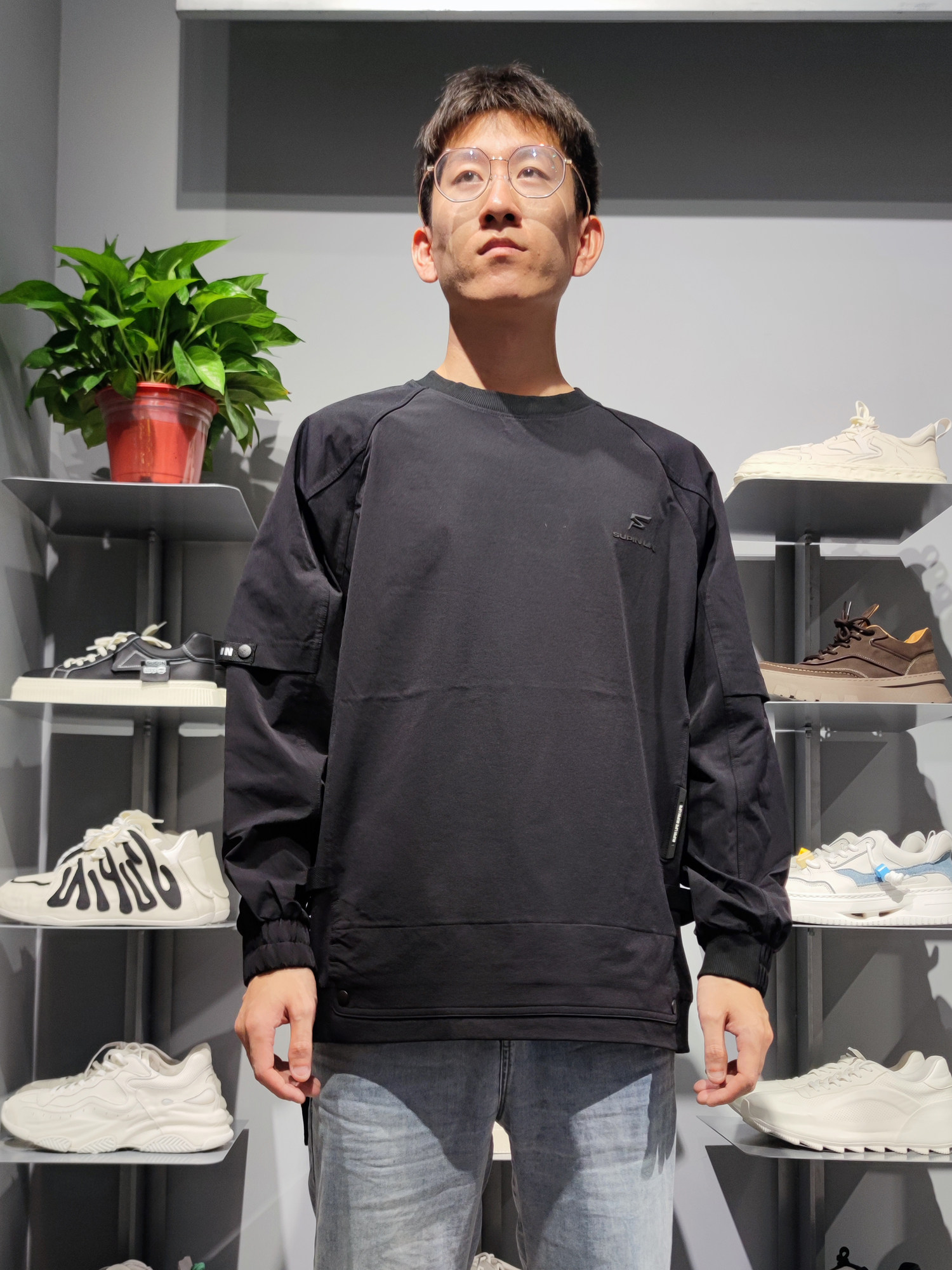 素拼男装春秋季新款卫衣廓形速干科技黑标宽松痞帅休闲运动